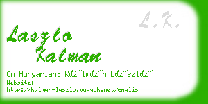 laszlo kalman business card